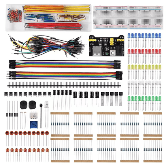 MB-102 830-Point Breadboard Kit for Arduino UNO R3, Beginner Electronics Component Starter Set in Box