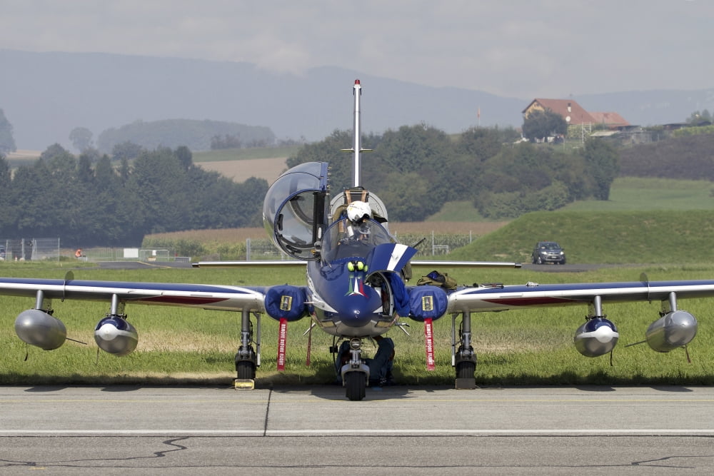 MB-339APAN of the Frecce Tricolori Italian aerobatic team Canvas Art - Luca NicolottiStocktrek Images (17 x 12)