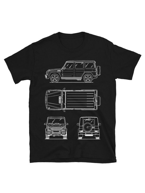 MB G55 G-Wagon G-Class Men's T-Shirt Blueprint Design Luxury SUV Tee Schematic