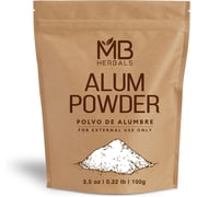 MB Herbals Alum Powder 100 Gram 3.5 oz | Natural Deodorant | After Shave | Leather Fabric and Paper Mordant | External Use Only