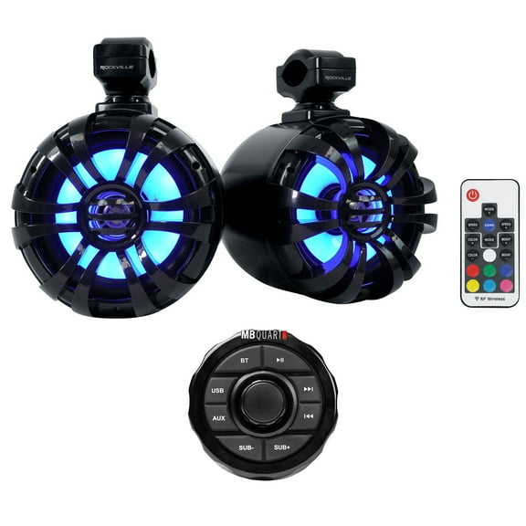 MB QUART GMR-1.5B Bluetooth Receiver w/USB/Aux+2) LED Tower Speakers For ATV/UTV