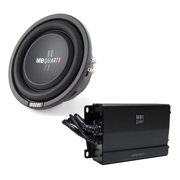 MB Quart 400W 8 Shallow Car Sub, Single Speaker & Marine Powersports Nautic Amplifier