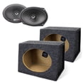 thumbnail image 1 of MB Quart 6x9" 2 Way Coaxial Speakers & QPower 2 Pack Angled 6x9" Car Audio Enclosure, 1 of 18