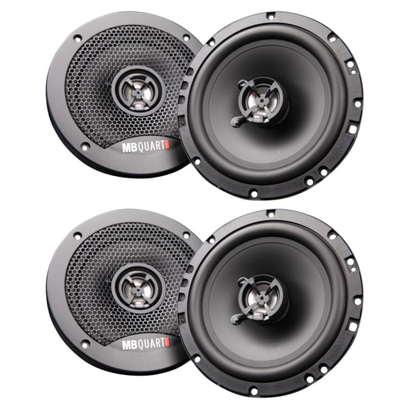 MB Quart Discus 6.5" 3-Way Car Audio Component Coaxial Speakers, 120W, 2 Pairs