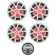 thumbnail image 1 of MB Quart GMR-2.5 Marine Bluetooth Gauge Receiver+(4) White 8" Boat LED Speakers, 1 of 14