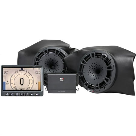 MB Quart - Polaris RZR (2014-current) 2 Speaker 400W Stage 2 Audio System - Integrates with Ride Command - Black