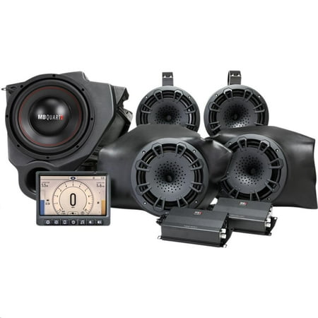 MB Quart - Polaris RZR (2014-current) 5 Speaker 800W Stage 5 Audio System - Integrates with Ride Command - Black
