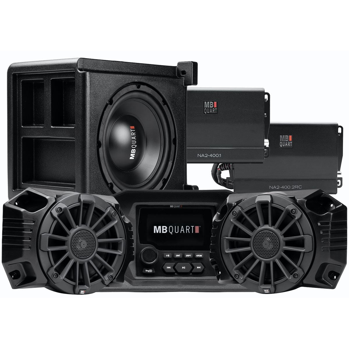MB Quart MBQRGSTG31 Polaris Ranger Speakers+Sub+Receiver+2 Amps