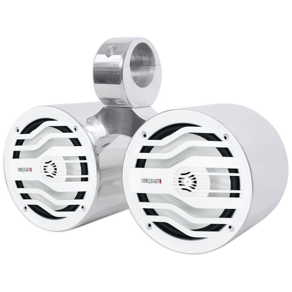 MB Quart NK2-116W 120w Marine Boat Dual 6.5" Wakeboard Tower Speakers in Silver