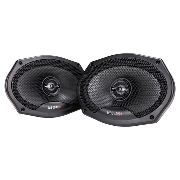 MB Quart PK1-169 Premium Car Speakers (Black, Pair) 6x9 Inch Coaxial Speaker System, 220 Watt, 2-Way Car Audio, 4 OHMS (Grills Included)
