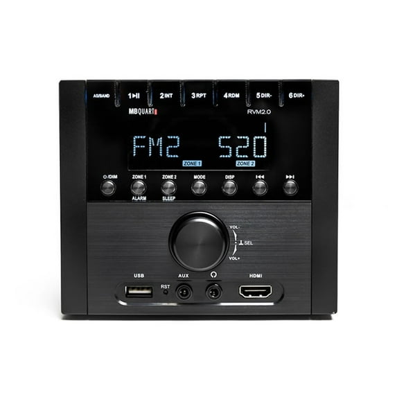 MB Quart RVM2.0 RV In Dash Compact, Mechless Source Unit with AM/FM and Bluetooth 4.0 Plus Multi-Zone Audio Control