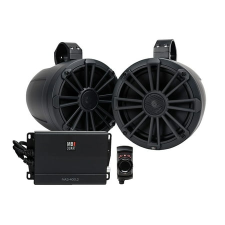 MB Quart - Universal UTV Tuned 8" 2-Way Speaker System with Composite Polypropylene Cones (Pair) - Black