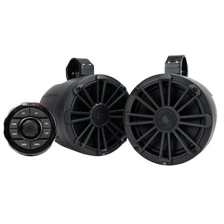 MB Quart - Universal UTV Tuned 8" 2-Way Speaker System with Composite Polypropylene Cones (Pair) - Black