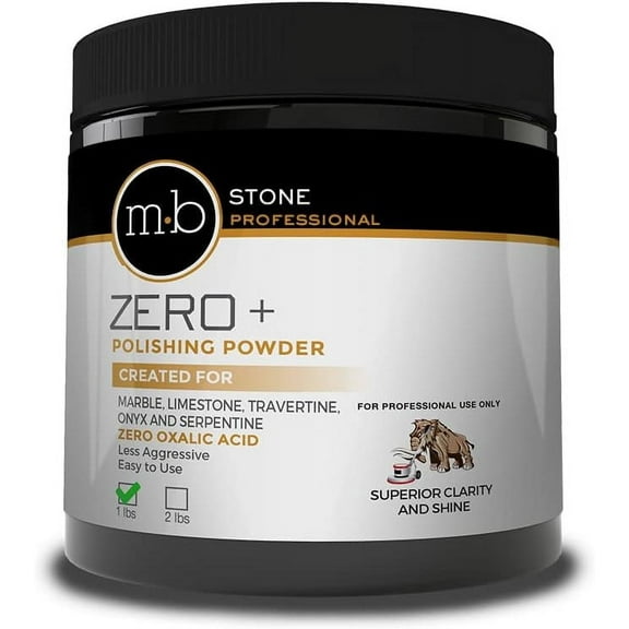 MB Stone MB ZERO+ Marble Polishing Powder Polish White, Black, Brown Marbles, Serpentine, and all Calcite Based Stone (1LB)