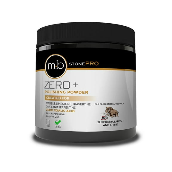 MB Stone MB Zero+ Marble Polishing Powder Polish White, Black, Brown Marbles, Serpentine, and All Calcite Based Stone (2 LB)