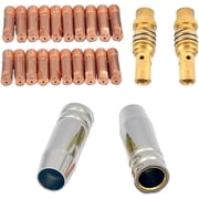 MB15 15AK MIG Welding Torch Kit with Contact Tips, Gas Diffuser and Nozzle for ARCCAPTAIN MIG200 MIG130, Copper Brass Consumables for 0.023 0.030 0.035 Inch Wire 1.2mm