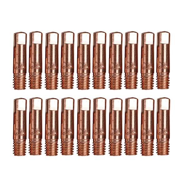 MB15 15AK Welding Nozzles 20pcs Copper Contact Tips, M6 Size for Welding Performance (0.8mm)
