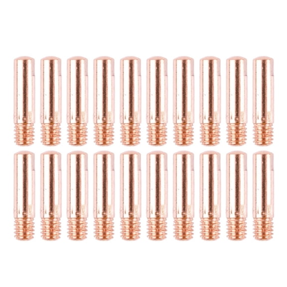 MB15 15AK Welding Nozzles 20pcs Copper Contact Tips, M6 Size for Welding Performance (1.0mm)