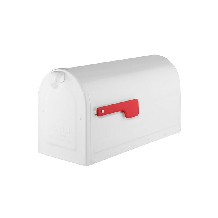 MB2 Post Mount Mailbox Black with Red Flag MB2 Post Mount Mailbox Black with Red Flag