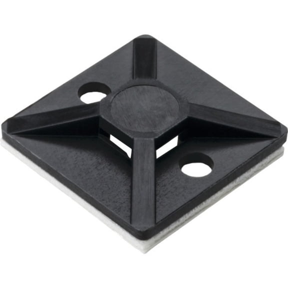 MB3A0C2 - CABLE TIE MOUNT BLK 19X19MM ADHESIVE 4 WAY 2 SCREW HOLE #4 (100 pcs/pkg)