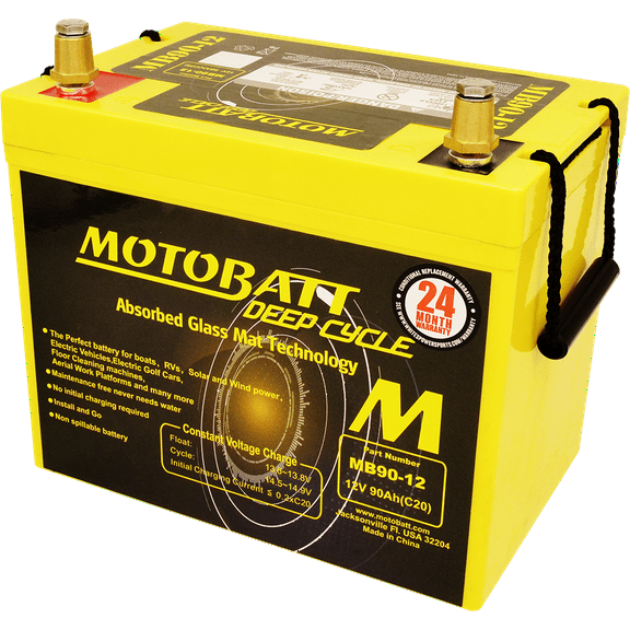 MB90-12 Motobatt 12V Deep Cycle AGM Battery