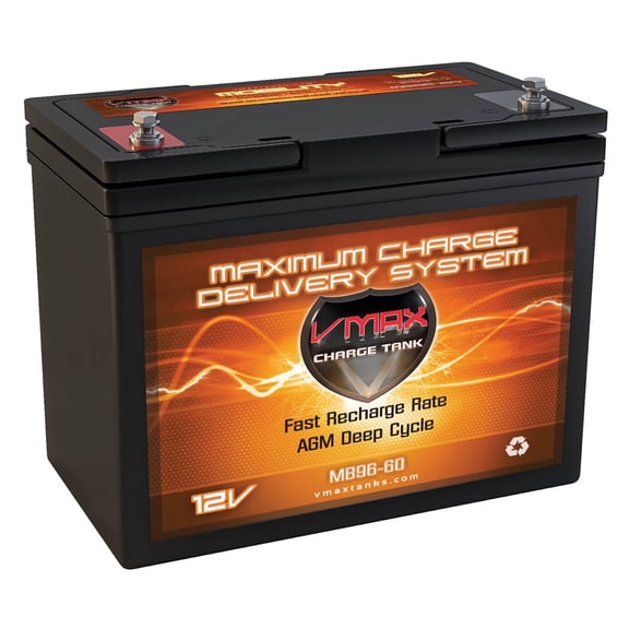MB96-60 mp Vmaxtanks AGM Battery 60ah Comp. With Movingpeople Wheelchairs 2000fs, Champion, Winner & More & Golf Cart Deep Cycle Hi Performance Vmax Battery