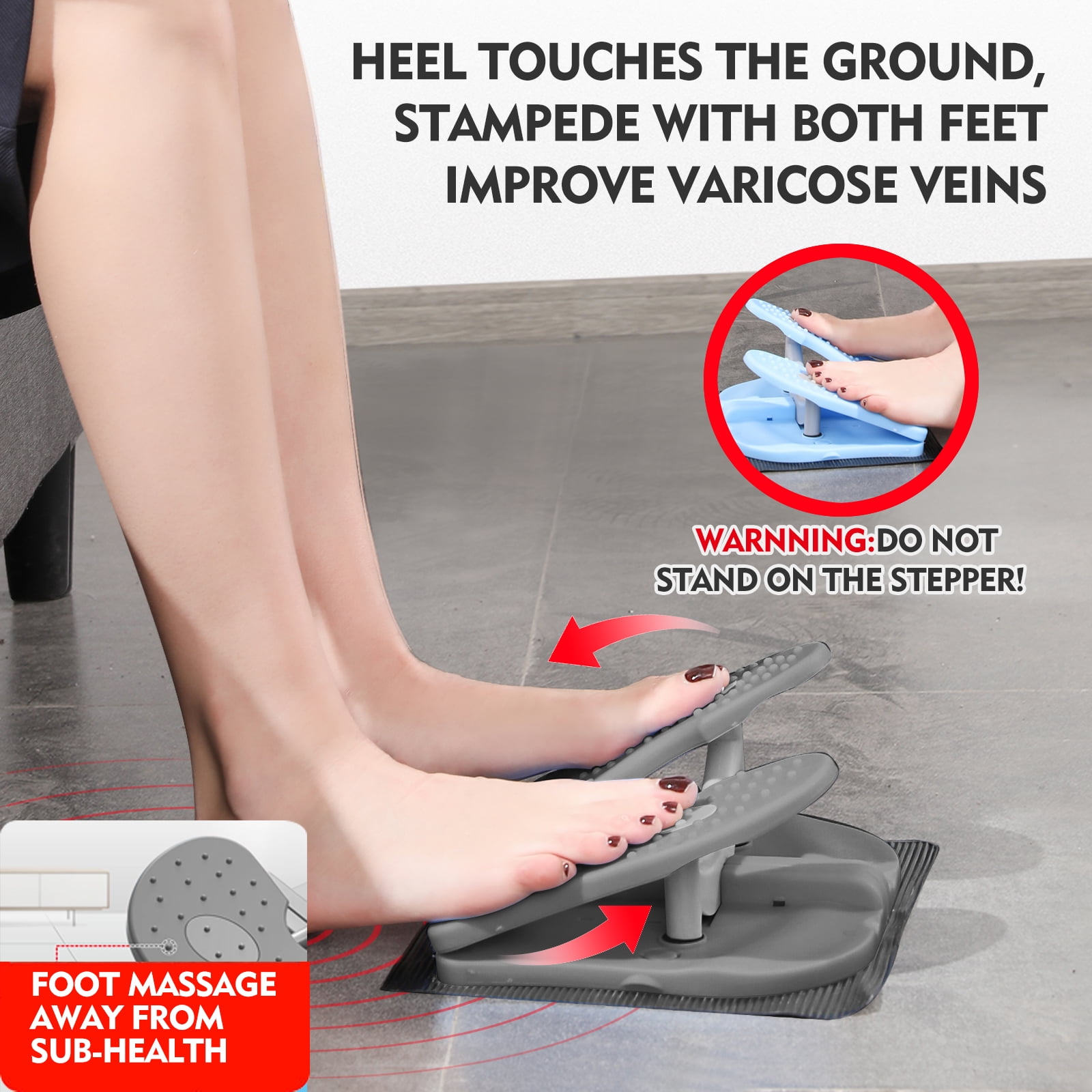 MBB Compact Mini Stepper Foldable Under Desk Foot Pedal Exerciser Physical Therapy Machine Walmart