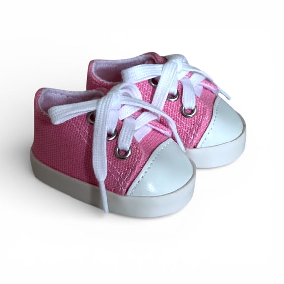 MBD Weighted 18 Inch Doll Shoes: Hot Pink Canvas Sneakers for 18 Inch Dolls - Perfect Doll Clothes Accessory