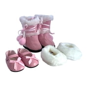 MBD® 18 Inch Doll Shoes- Pink Shoes Set Fits 18 Inch Fashion Girl Dolls and Kennedy and Friends Dolls