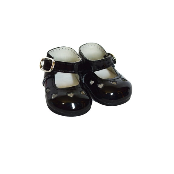 MBD® Black Heart Mary Janes- Fits 18 Inch Dolls- 18 Inch Doll Shoes