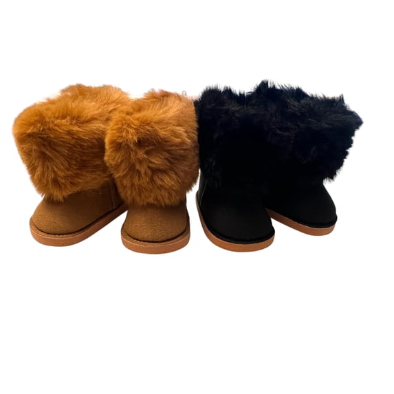 MBD® Brown and Black Boots for Kennedy and Friends & 18 Inch Dolls