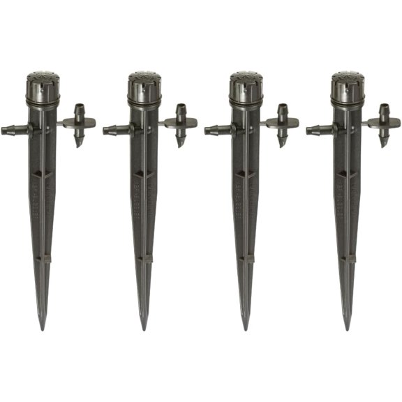 MBF4PKS Drip Irrigation Micro-Bubbler on Stake, 360 Full Circle Pattern, 0-3' Spray Distance, 4-Pack