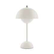 Mainstays by Becky G and Alejandra Rechargeable Dome Table Lamp, Touch On/Off, Winter White, 11.5"H