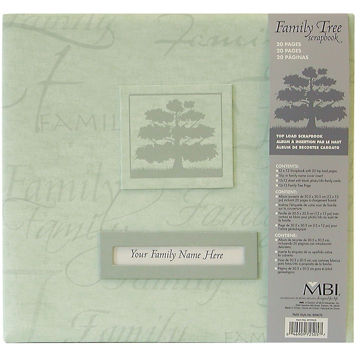 MBI 12''x12'' Post Bound Scrapbook Album with Name Window Family Tree