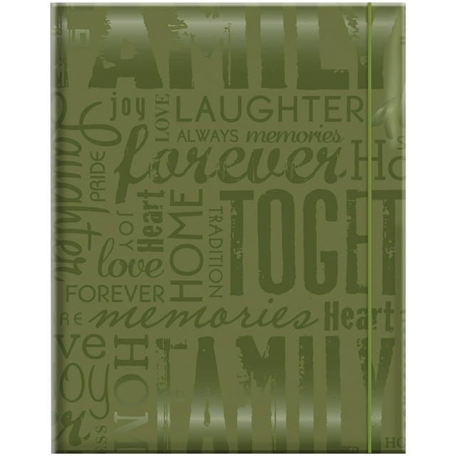 MBI Embossed Gloss Expressions Photo Album 4.75"X6.5"  -Family - Green, Pk 3