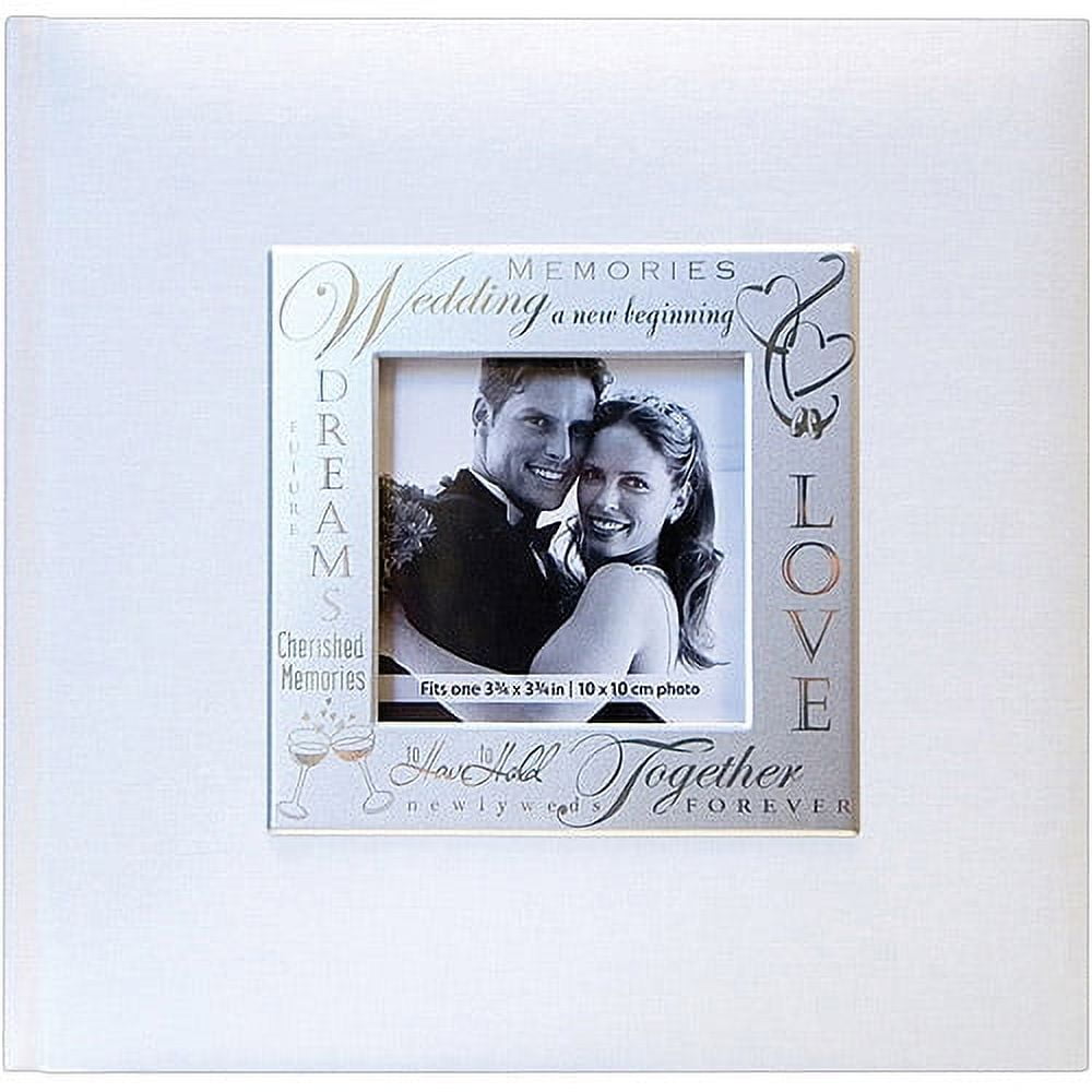 MBI Fabric Expressions Photo Album 200 Pocket 8.5X8.5-Wedding - White 