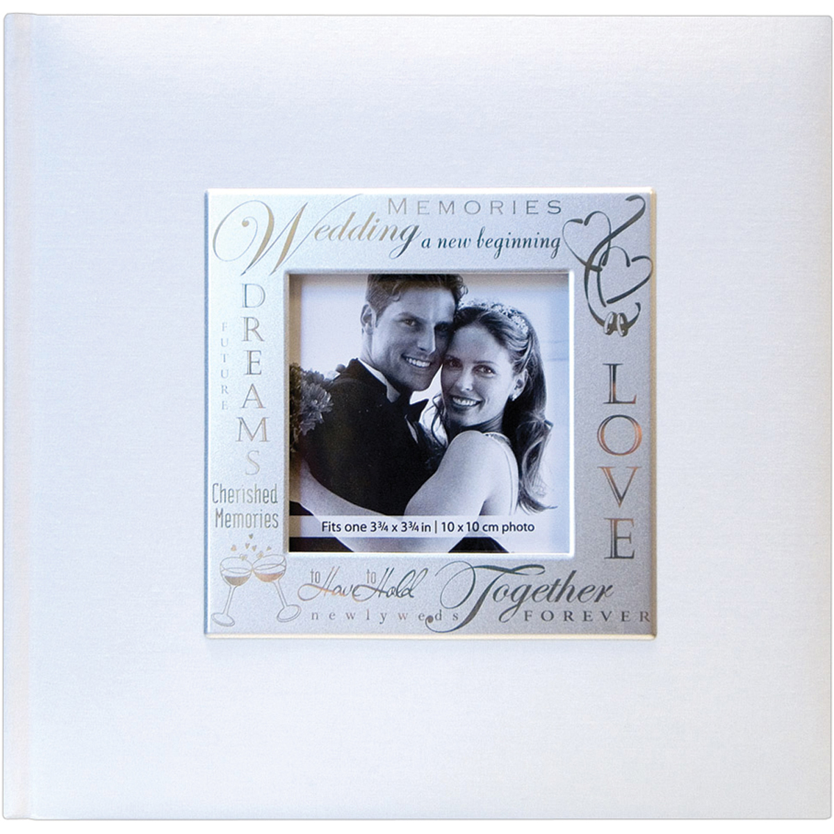 MBI Fabric Expressions Photo Album 200 Pocket 8.5"X8.5"-Wedding - White - image 1 of 2