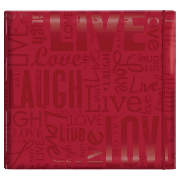 MBI Gloss Post Bound Album 12"X12"-Live, Love & Laugh - Red