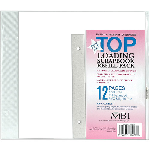 Genuine MBI 8x8 PostBound Scrapbook Refills 8x8