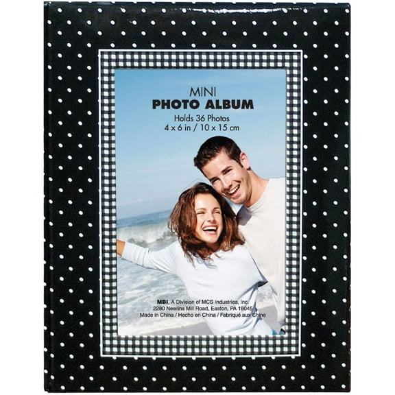MBI Photo Brag Book 4"X6" -Black W/White Dots