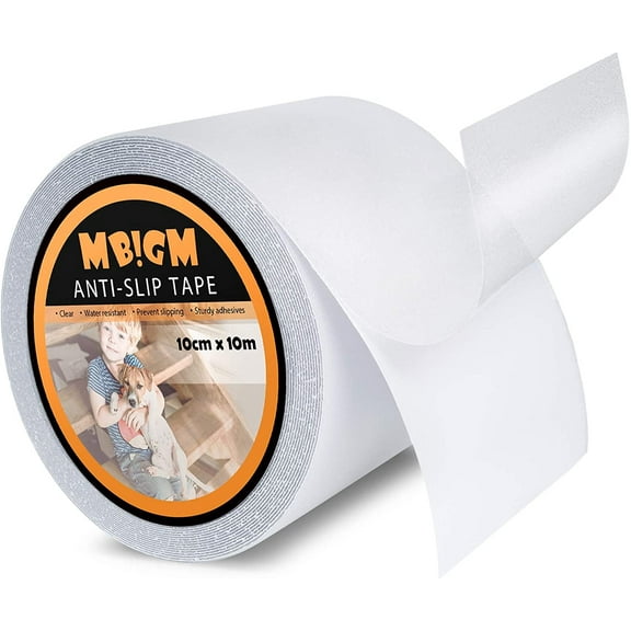 MBIGM Clear Anti-Slip Stair Treads Tape, 4-inch x 33 ft Non-Skid Safety Grip for Indoor & Outdoor