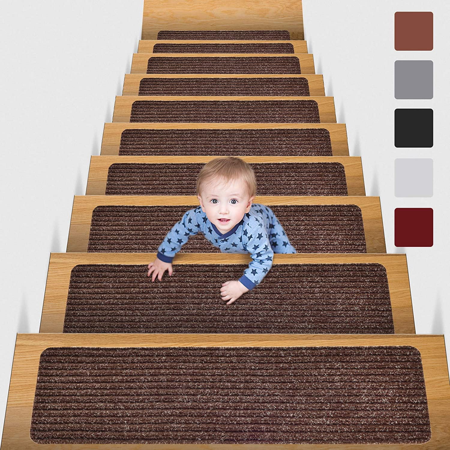 MBIGM 8-Pack Non-Slip Outdoor Stair Treads - Anti Slip 6 x 30 Grip Tape Adhesive Strips - Heavy Duty Traction for Steps, Stair