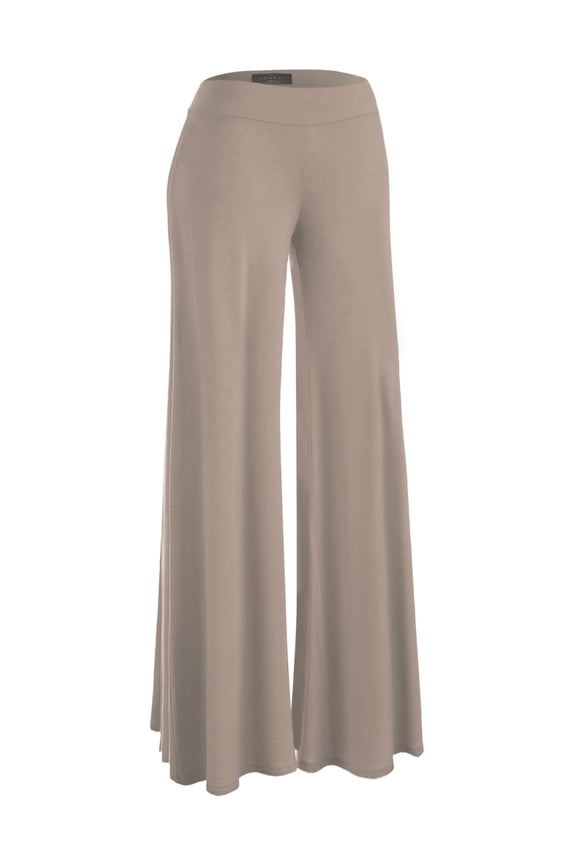 MBJ WB1104 Womens Wide Leg Palazzo Lounge Pants M TAUPE