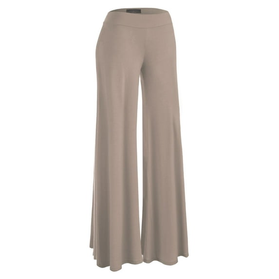 MBJ WB1104 Womens Wide Leg Palazzo Lounge Pants S TAUPE
