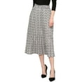 thumbnail image 1 of MBJ WB2383 Womens High Waist Polka Dot Pleated Skirt Midi Swing Skirt with Pockets L WHITE_BLACK, 1 of 6