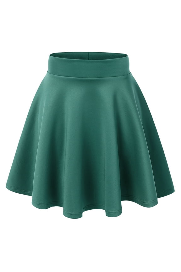 MBJ WB669 Womens Basic Versatile Strechy Flare Skater Skirt M JADE