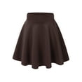 thumbnail image 1 of MBJ WB669 Womens Basic Versatile Strechy Flare Skater Skirt S BROWN, 1 of 4
