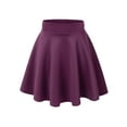 thumbnail image 1 of MBJ WB669 Womens Basic Versatile Strechy Flare Skater Skirt S EGGPLANT, 1 of 4
