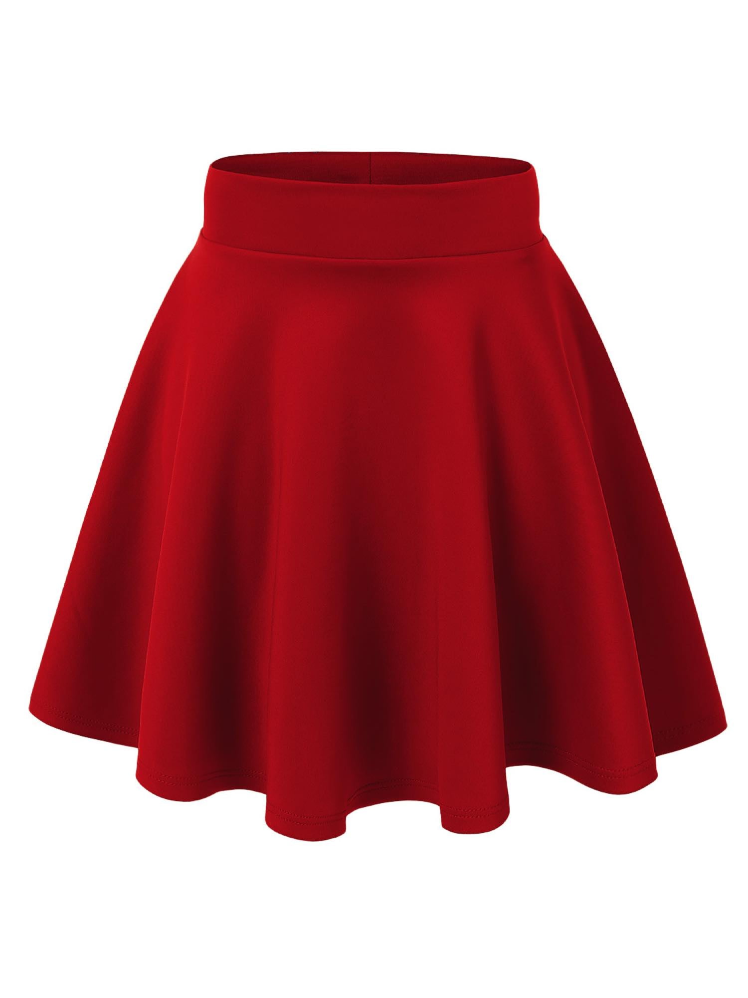 MBJ WB669 Womens Basic Versatile Strechy Flare Skater Skirt XS