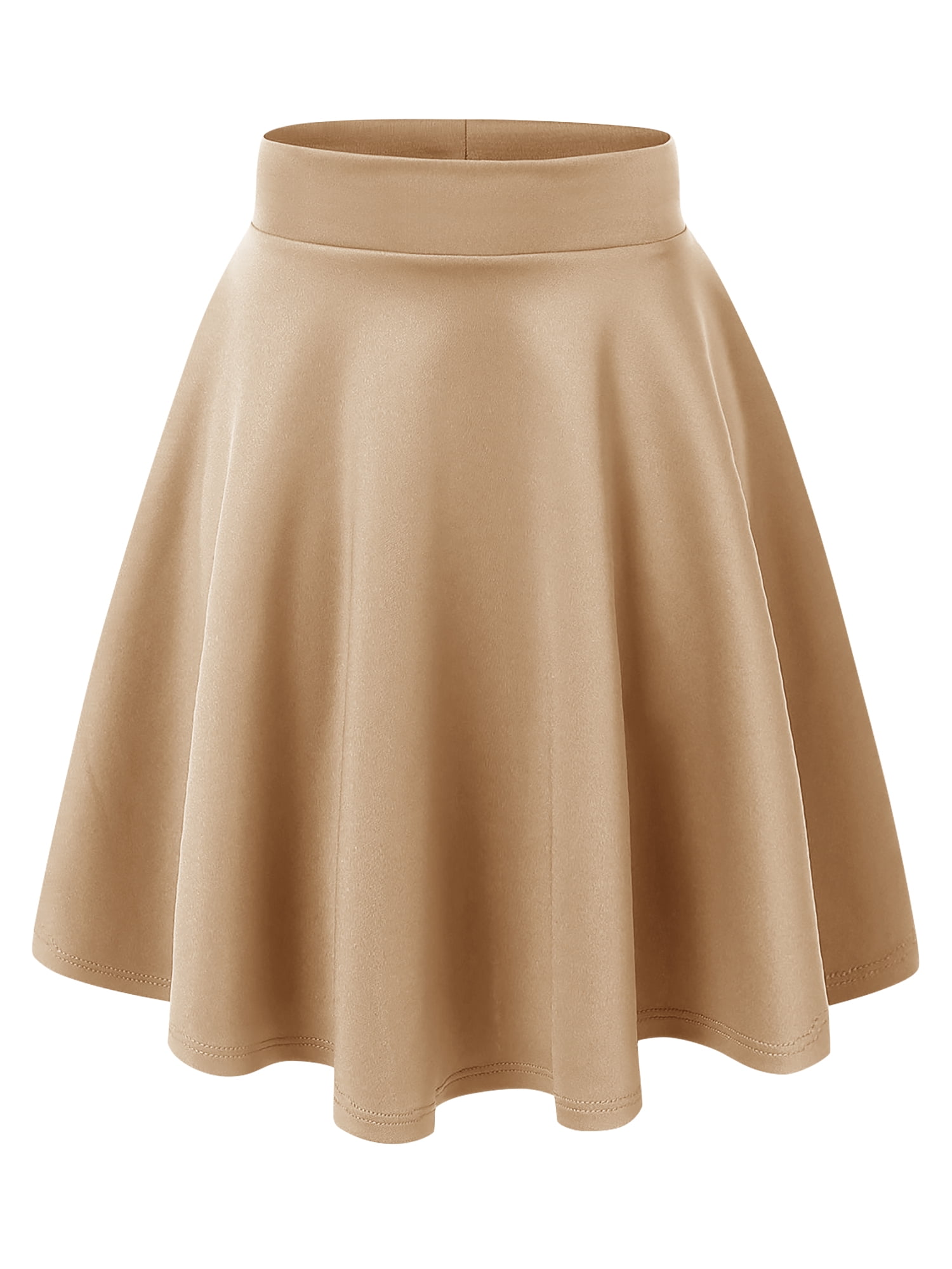 MBJ Women's Stretchy Flare Skirt with Elastic Waist, Knee